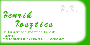 henrik kosztics business card